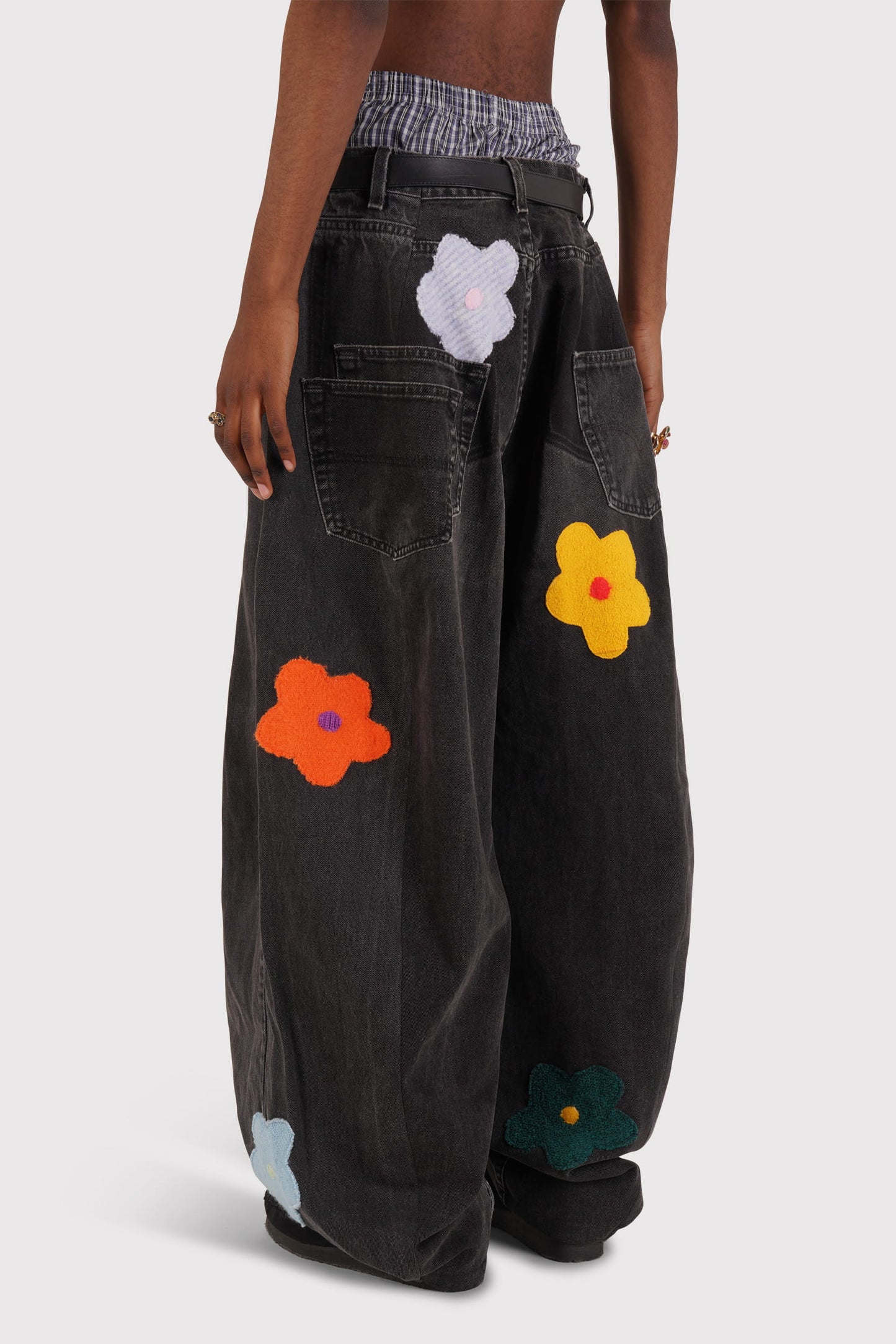 FO Baggy Jeans - Black - Limited Wild Flower Edition