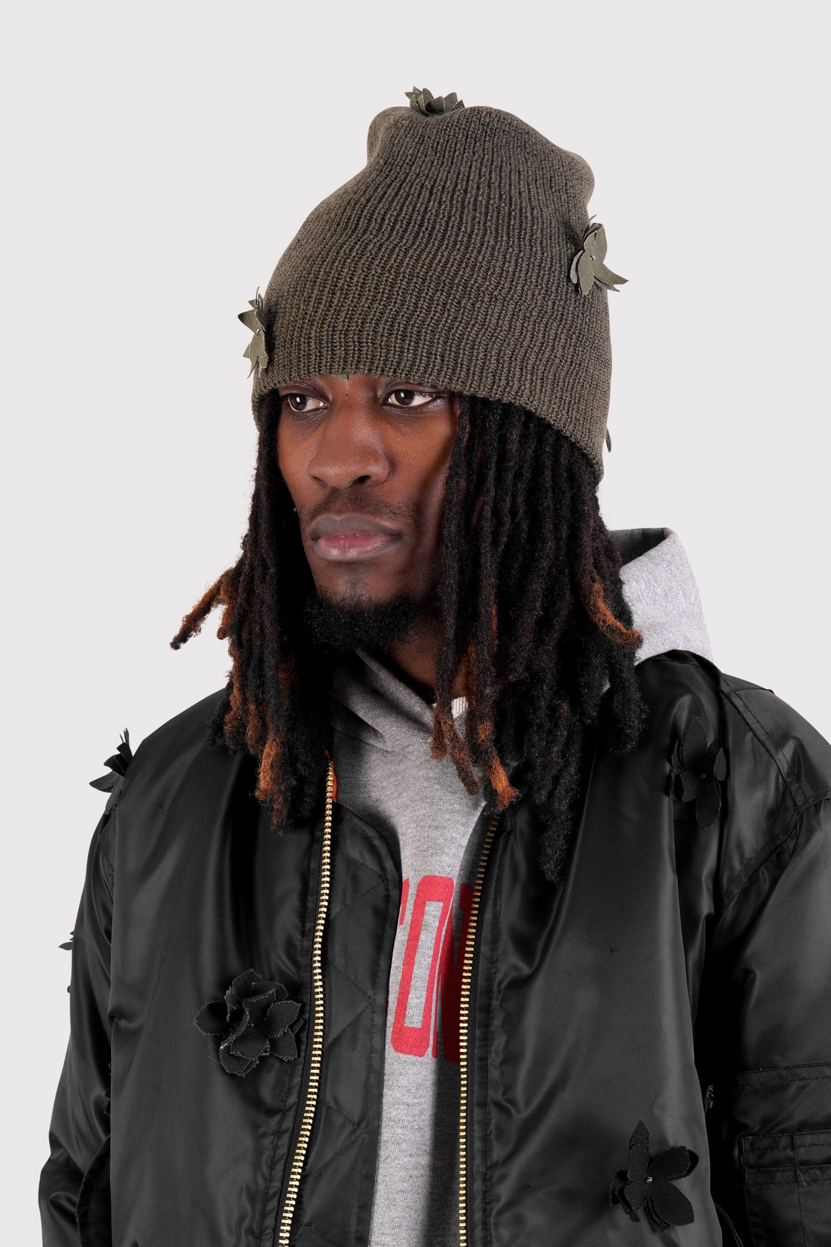 2000archives hug stud beanie シズニルック HUGO - Stacked-logo beanie hat in virgin wool - Dark Blue