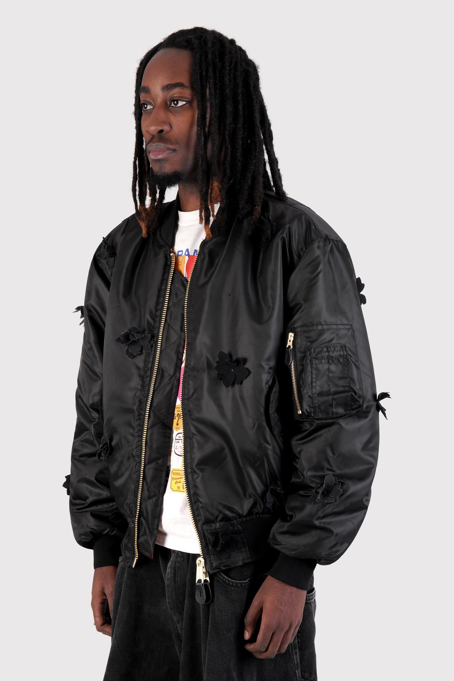 Mono Petal MA-1 Bomber Jacket - Black