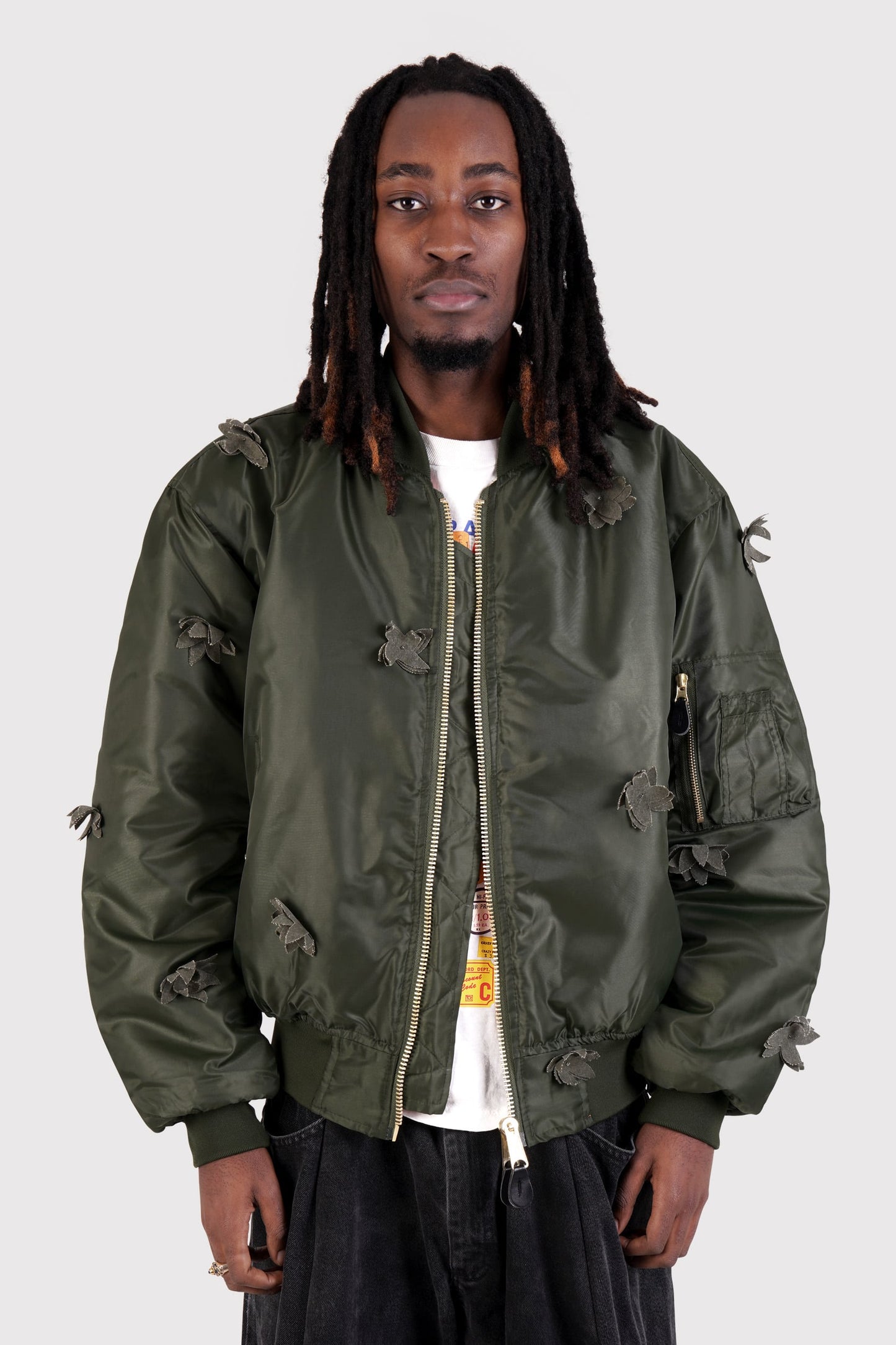 Mono Petal MA-1 Bomber Jacket - Olive