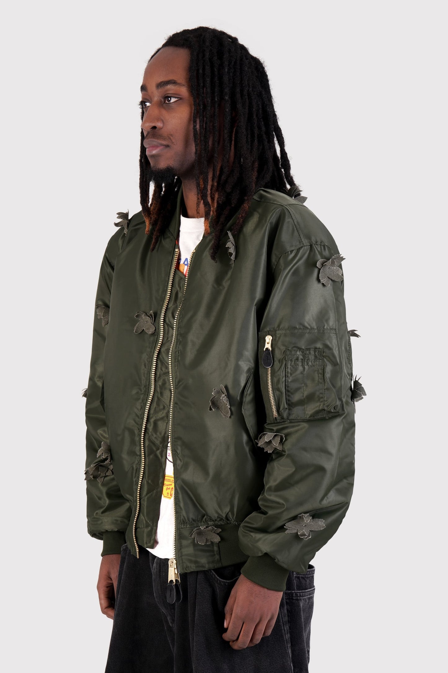 Mono Petal MA-1 Bomber Jacket - Olive