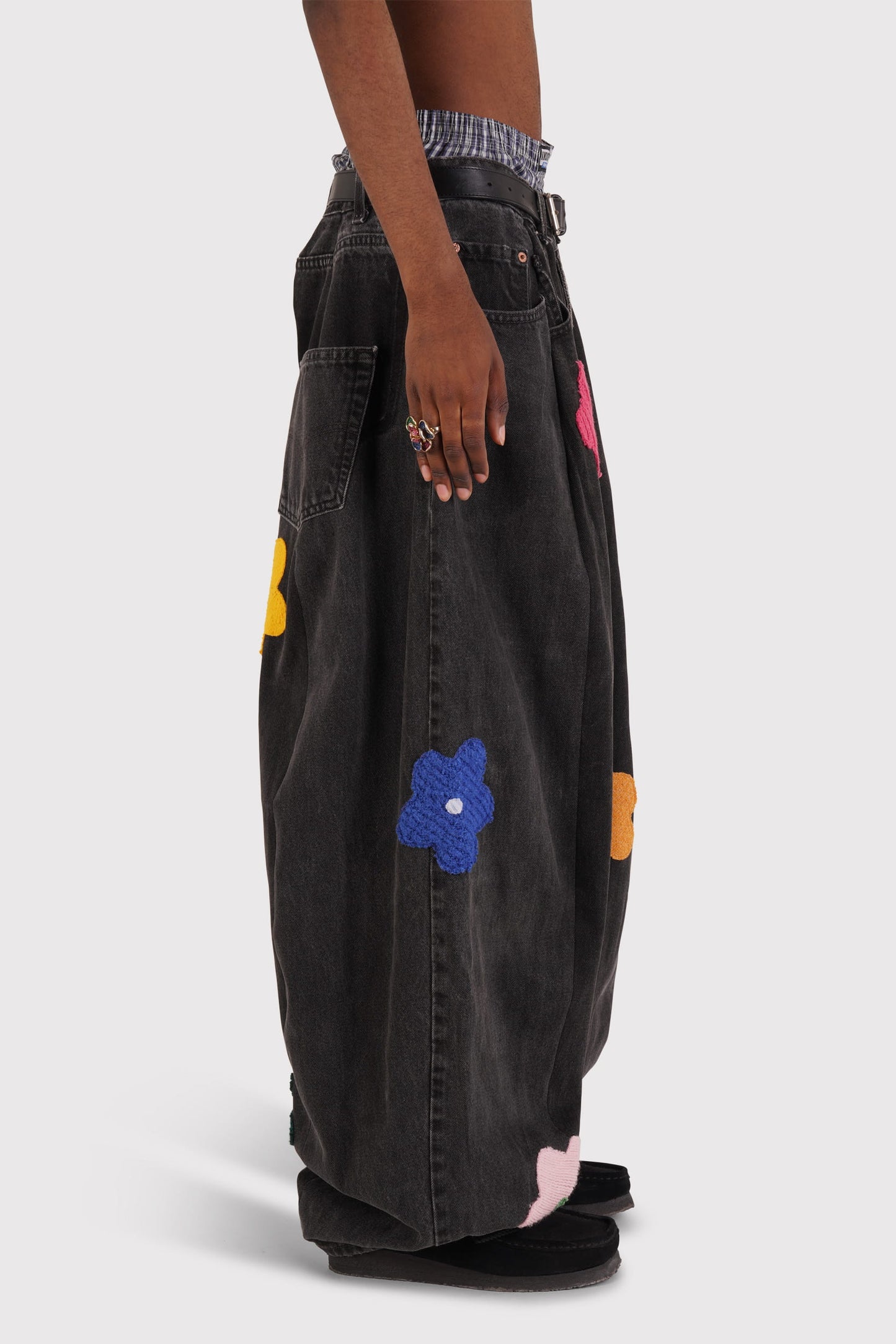 FO Baggy Jeans - Black - Limited Wild Flower Edition