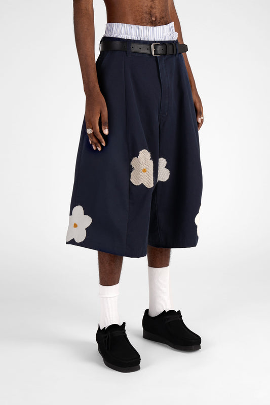 FO Baggy Shorts - Navy - Limited Flower Edition