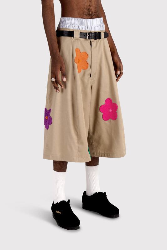 FO Baggy Shorts - Beige - Limited Wild Flower Edition