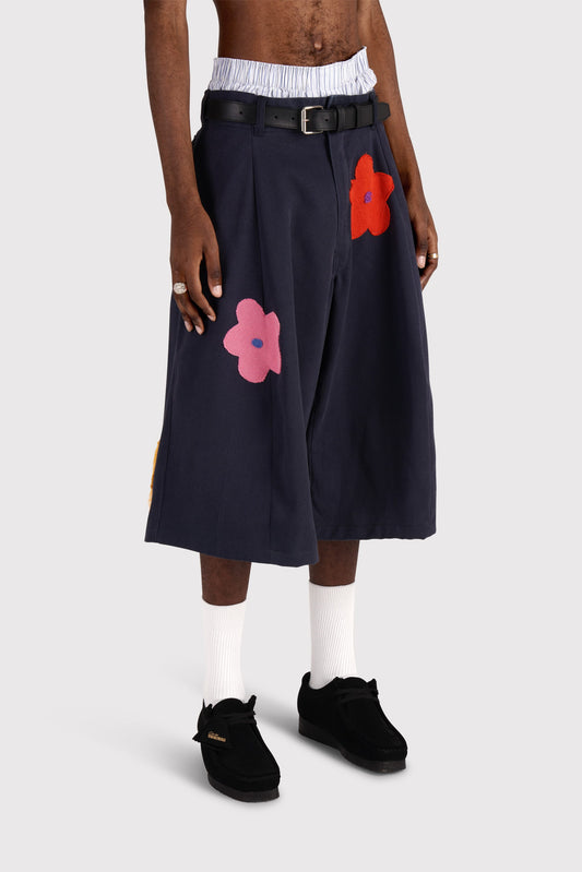 FO Baggy Shorts - Navy - Limited Wild Flower Edition