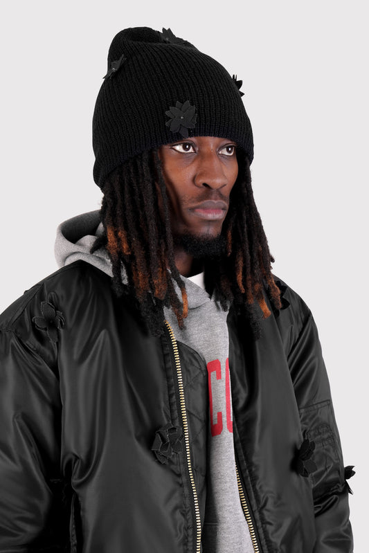 Mono Petal Beanie - Black