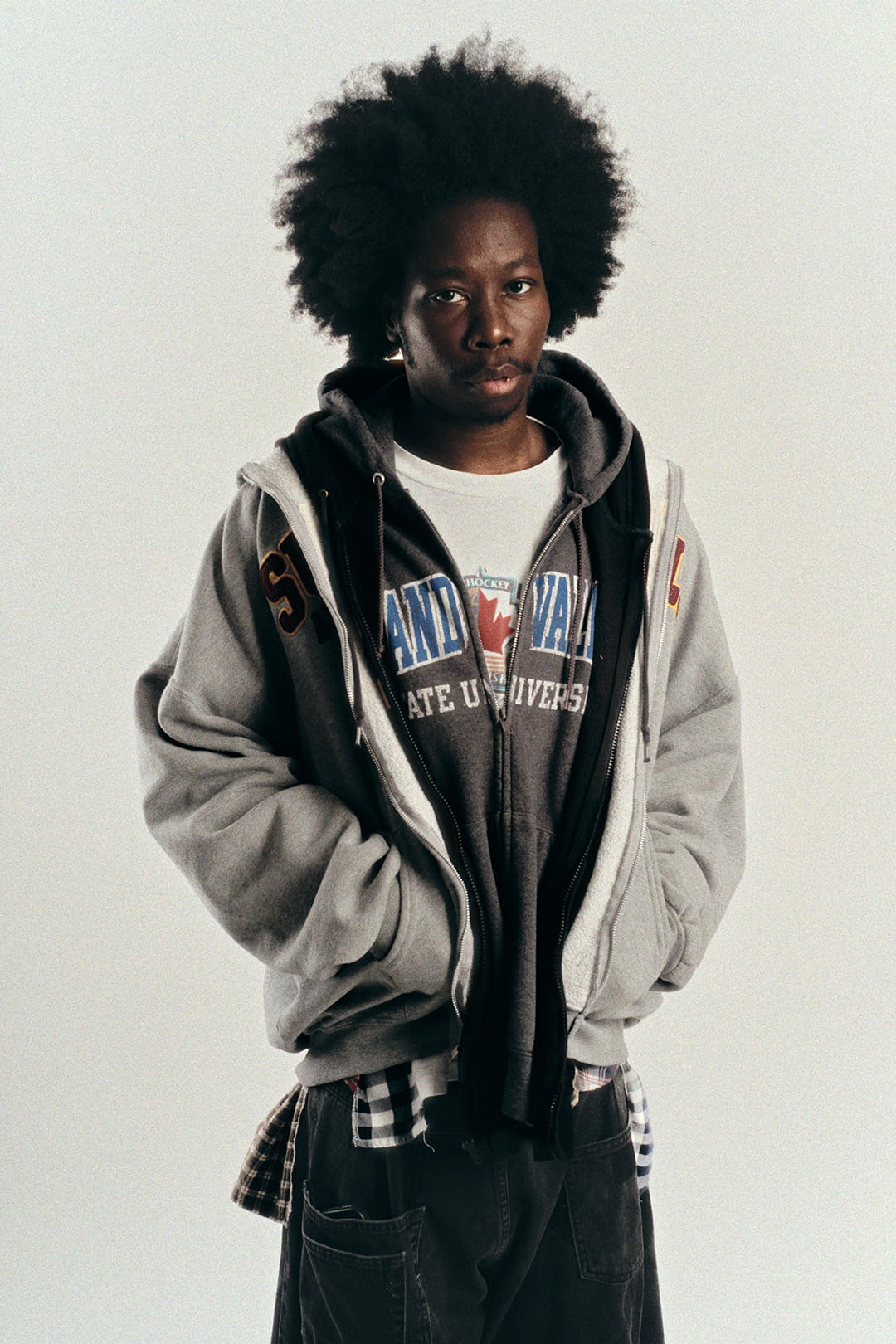 Triple Zip Hood - Grey