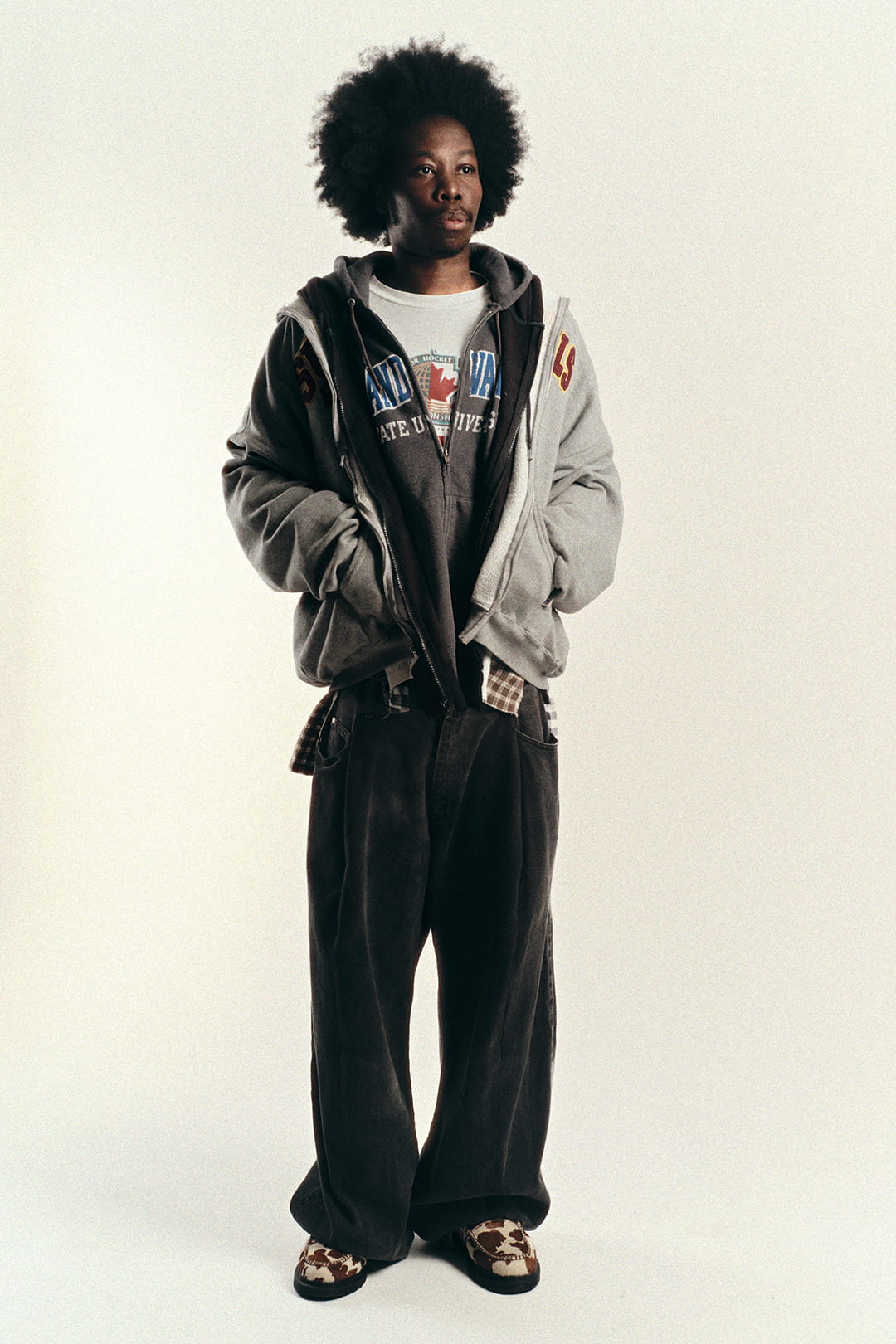 Triple Zip Hood - Grey