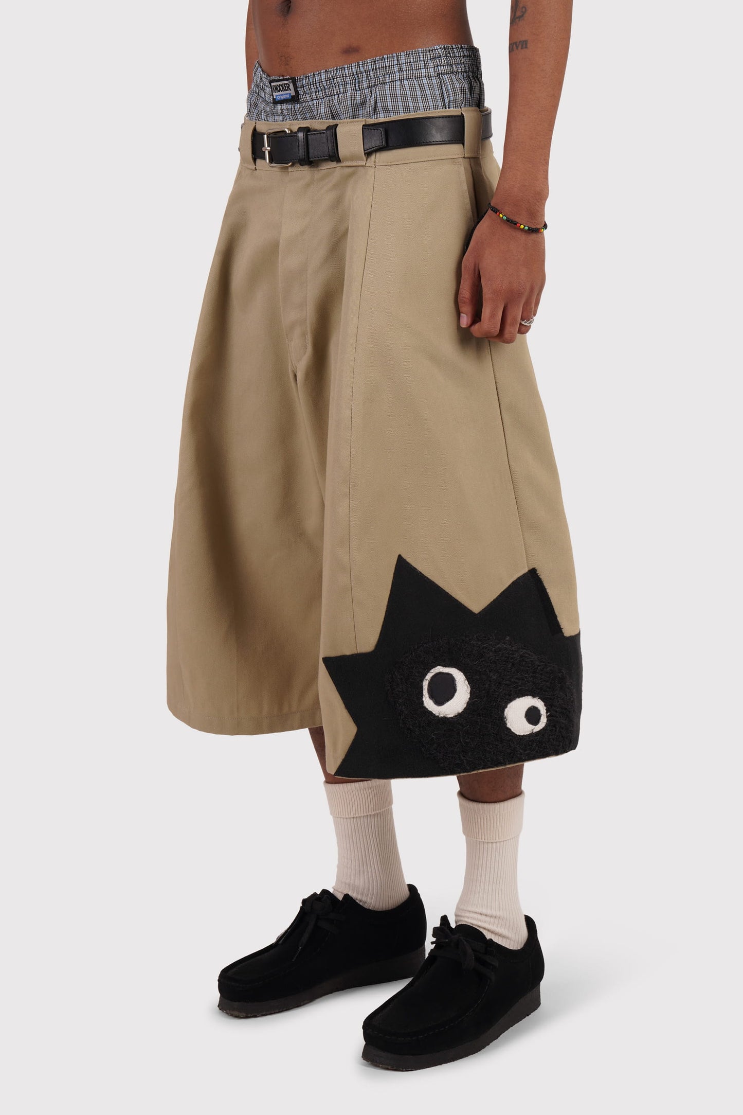 FO Baggy Shorts - Beige - Limited Whimsical Little Bugger Edition - Charcoal