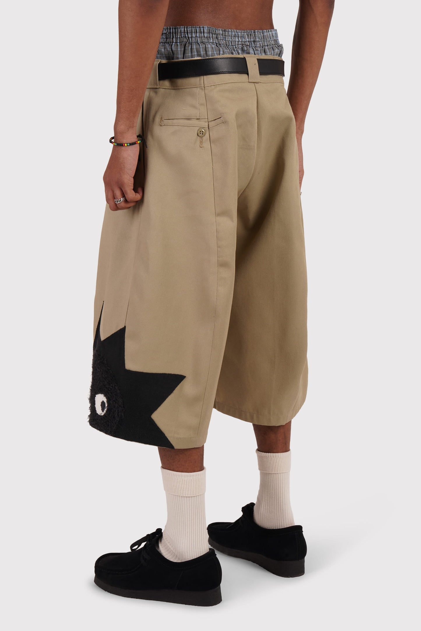 FO Baggy Shorts - Beige - Limited Whimsical Little Bugger Edition - Charcoal